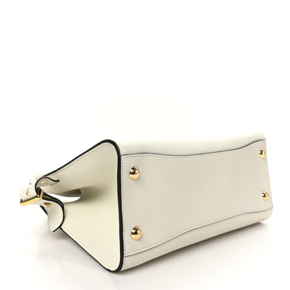 Prada Soft Grain Calfskin Medium Tote Bag White 4 of 9