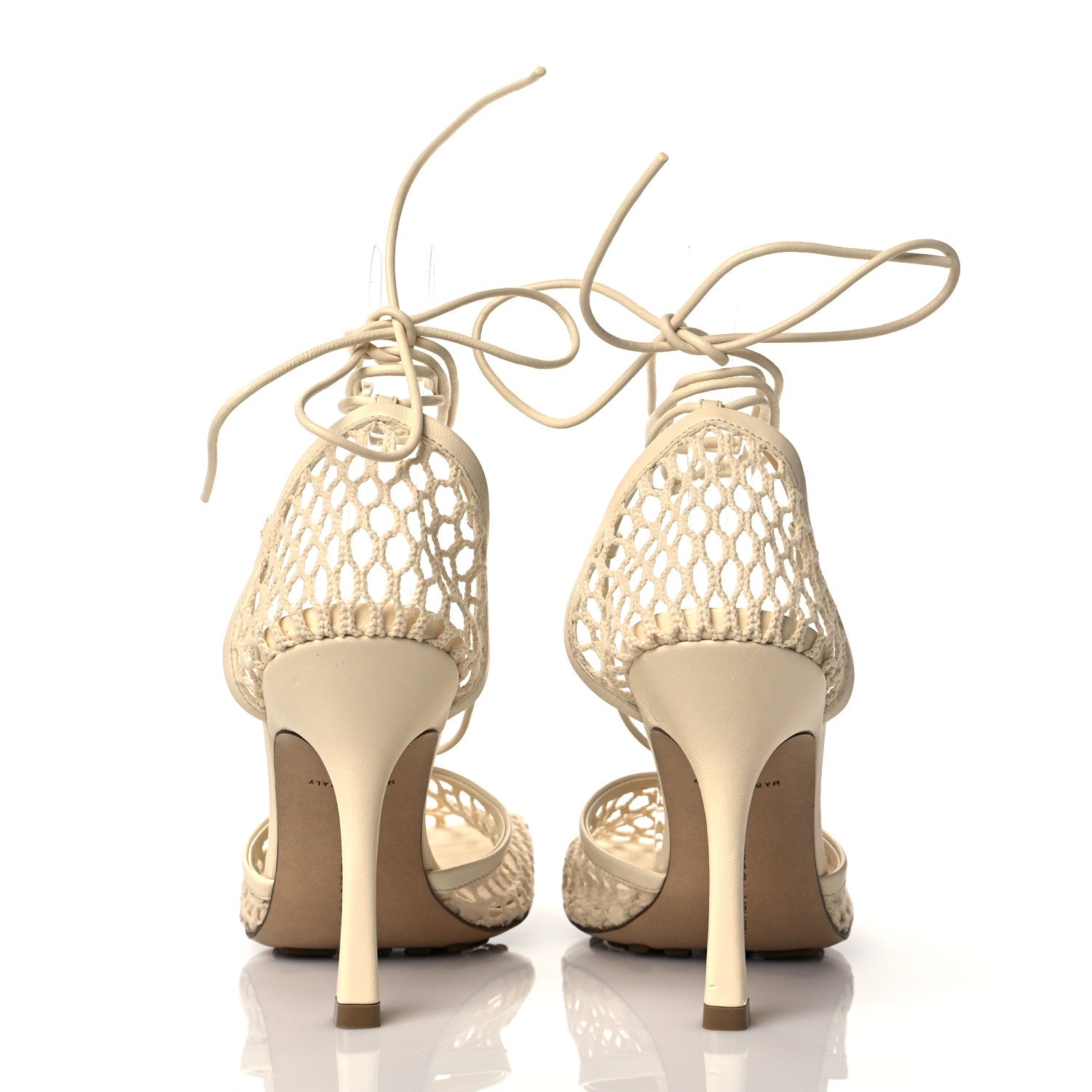 Bottega Veneta Mesh Nappa Stretch Ankle Tie Sandals 38 Toile 5 of 9