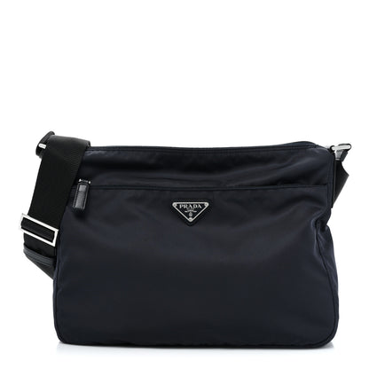 Prada Tessuto Nylon Vela Messenger Bag Blue Black 1 of 10