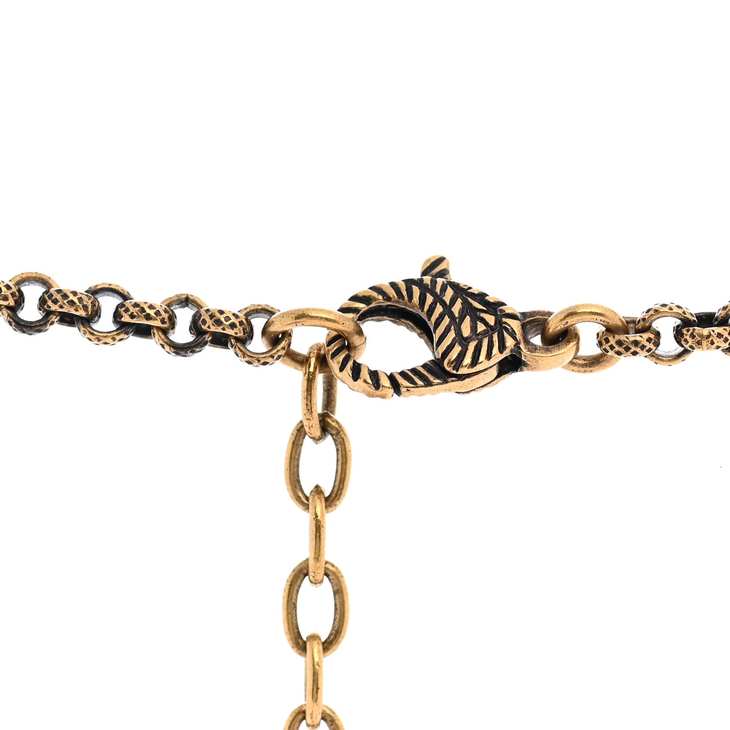 Crystal Embellished Double G Necklace Aged Gold