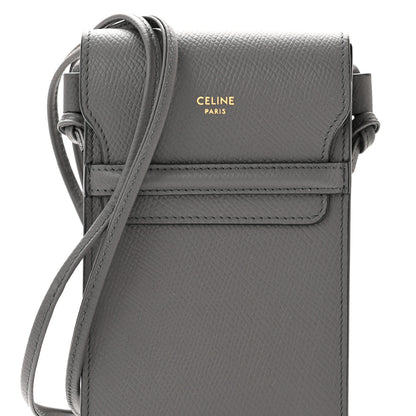 Celine Grained Calfskin Phone Pouch With Flap Grey 8 of 10