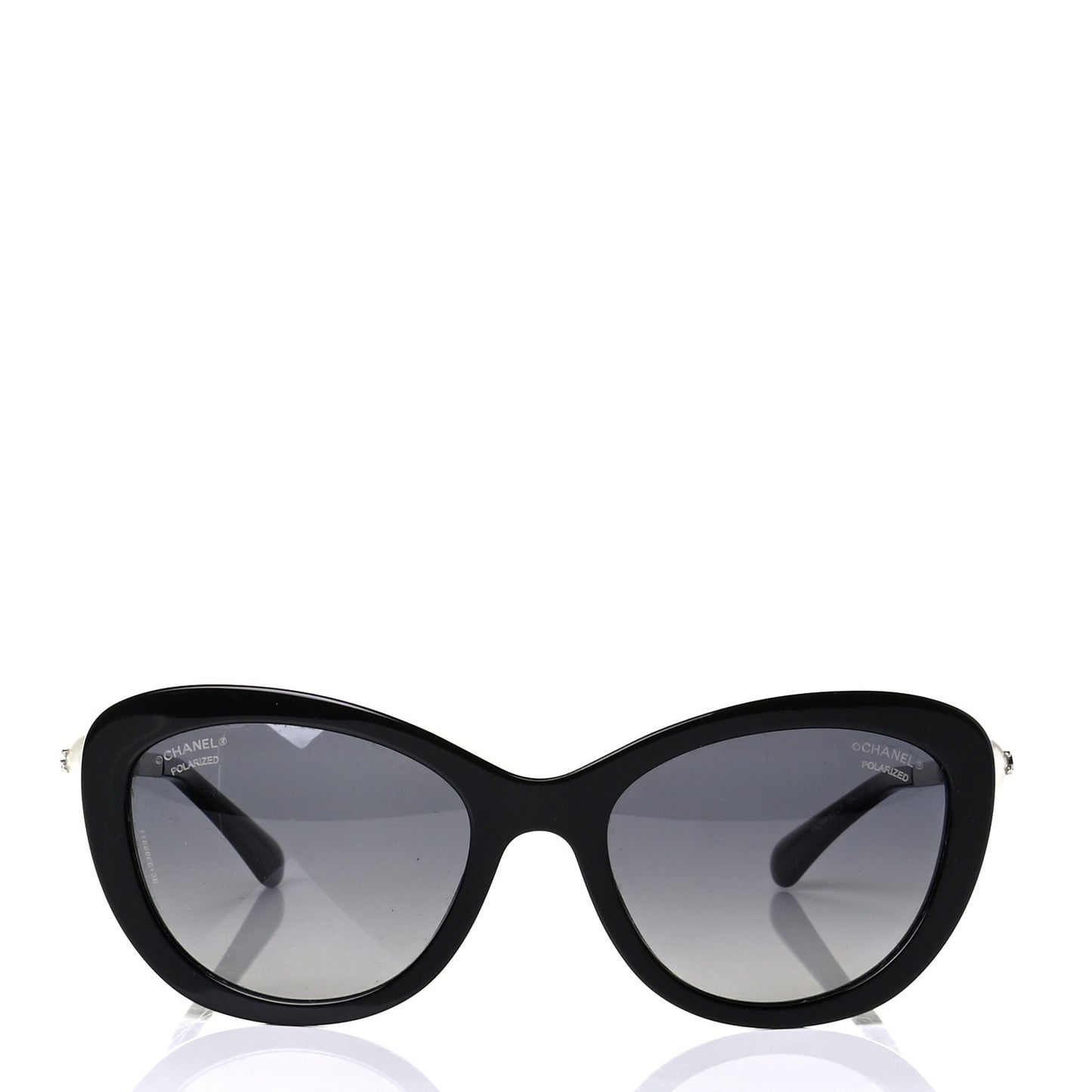 Polarized Cat Eye Pearl Sunglasses 5340-H Black