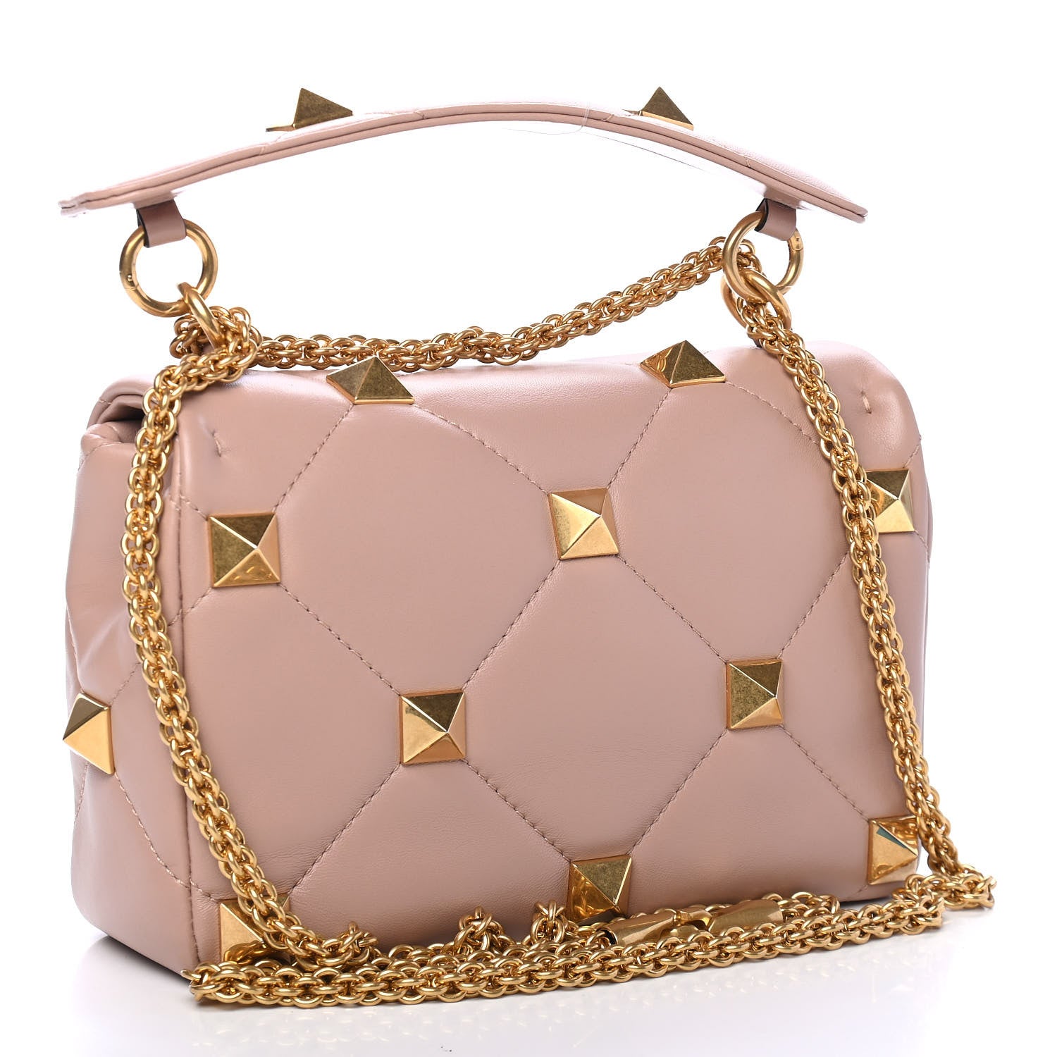 Valentino Garavani Nappa Medium Roman Stud Shoulder Bag Rose Cannelle 2 of 5