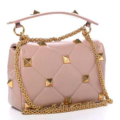 Valentino Garavani Nappa Medium Roman Stud Shoulder Bag Rose Cannelle 2 of 5