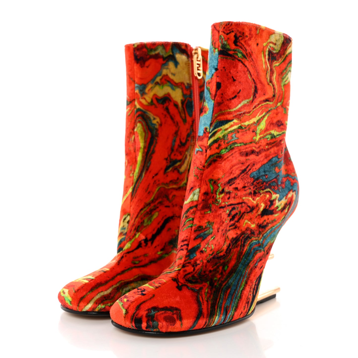 Velvet Marble Fendi First 95mm Booties 37 Georgia