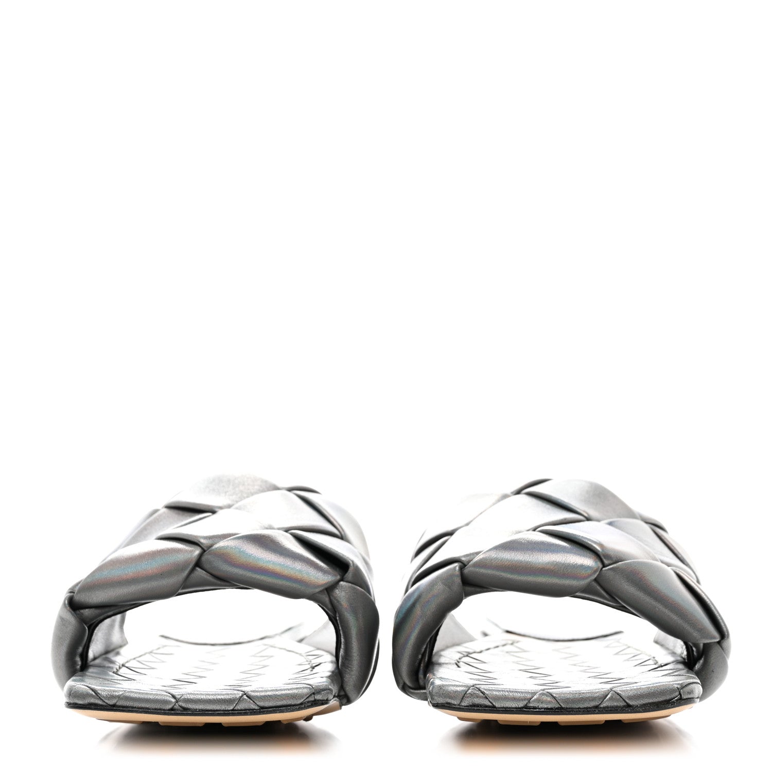 Bottega Veneta Nappa Maxi Intrecciato Lido Flat Sandals 38 Oyster 2 of 7