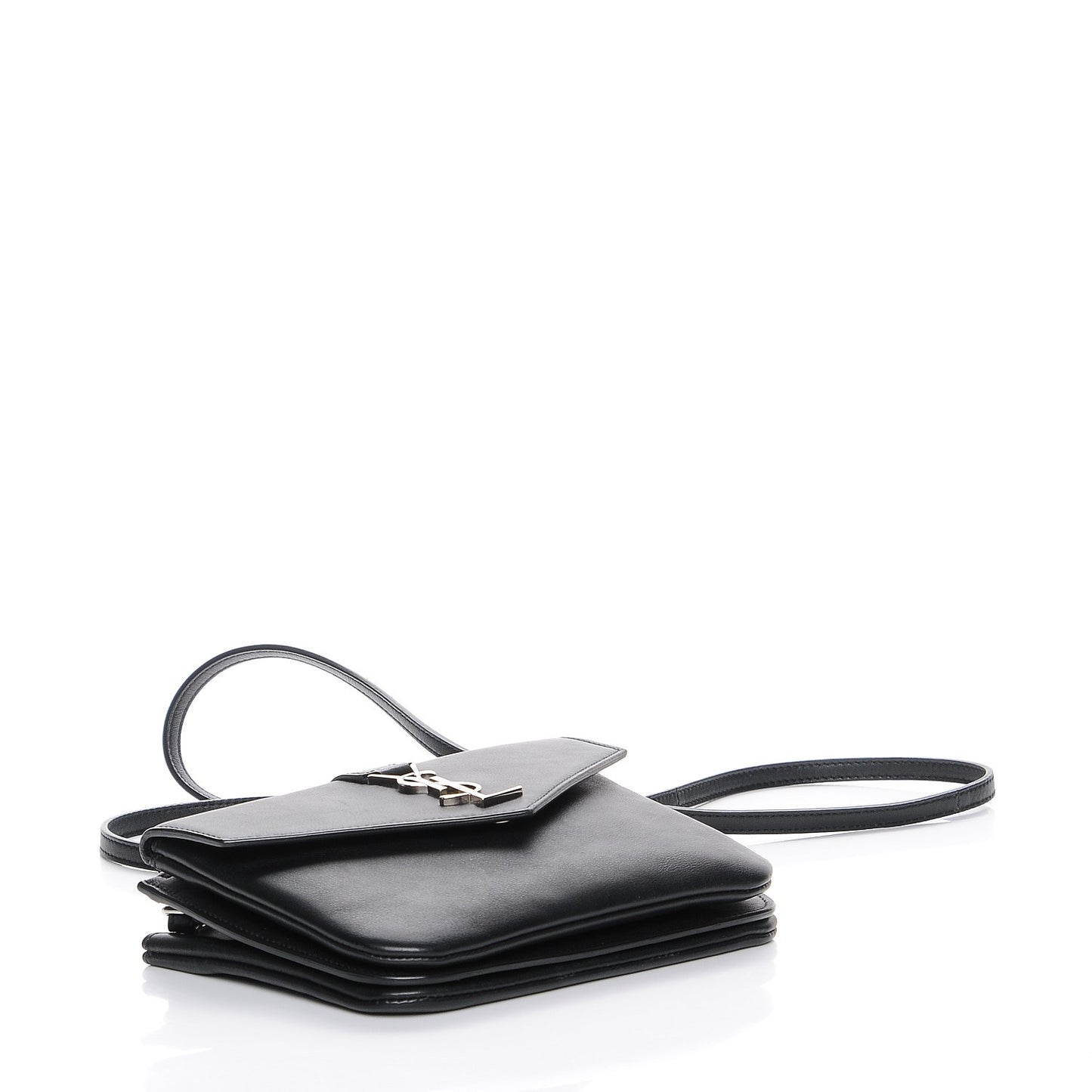 Calfskin Monogram Tri Pocket Crossbody Bag Black