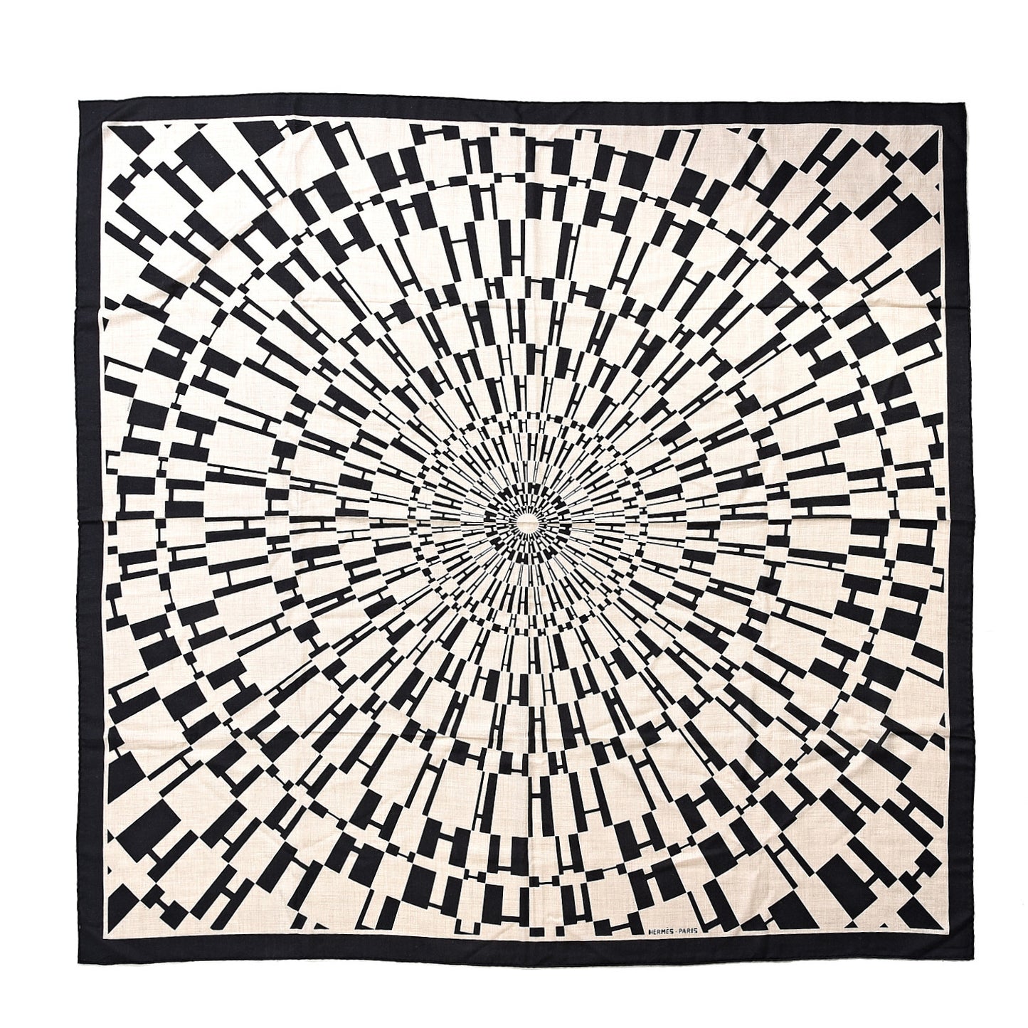 Cashmere Silk Op'H Shawl 140 Black Naturel