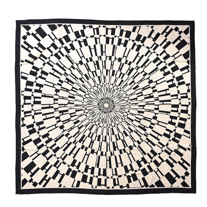 Hermes Cashmere Silk Op'H Shawl 140 Black Naturel 2 of 5