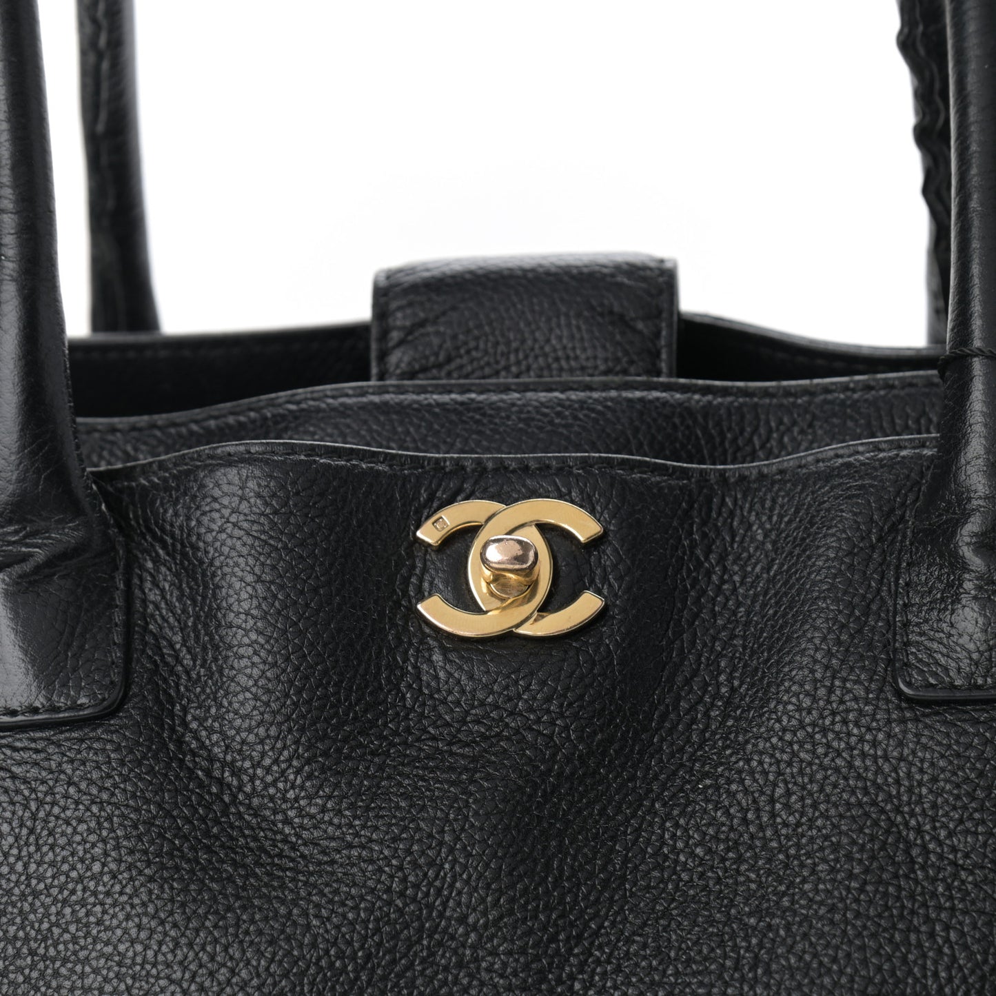 Calfskin Cerf Executive Shopper Tote Black