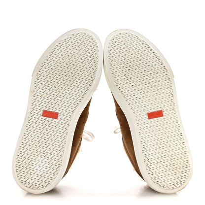 Hermes Suede Goatskin Woolskin Day Sneakers 38 Brun Fume Ecru 6 of 8