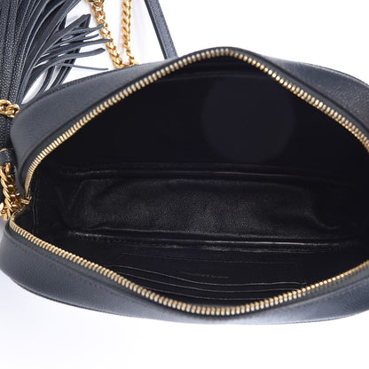 Saint Laurent Grain De Poudre Matelasse Monogram Mini Lou Camera Bag Dark Smog 5 of 11