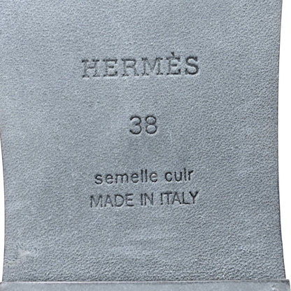 Hermes Box Calfskin Oran Sandals 38 Black 7 of 10