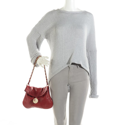 Chanel Lambskin Coco Ball Fold Over Bag Dark Red 2 of 8