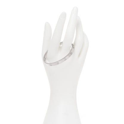Cartier 18K White Gold 4 Diamond LOVE Bracelet 17 2 of 6