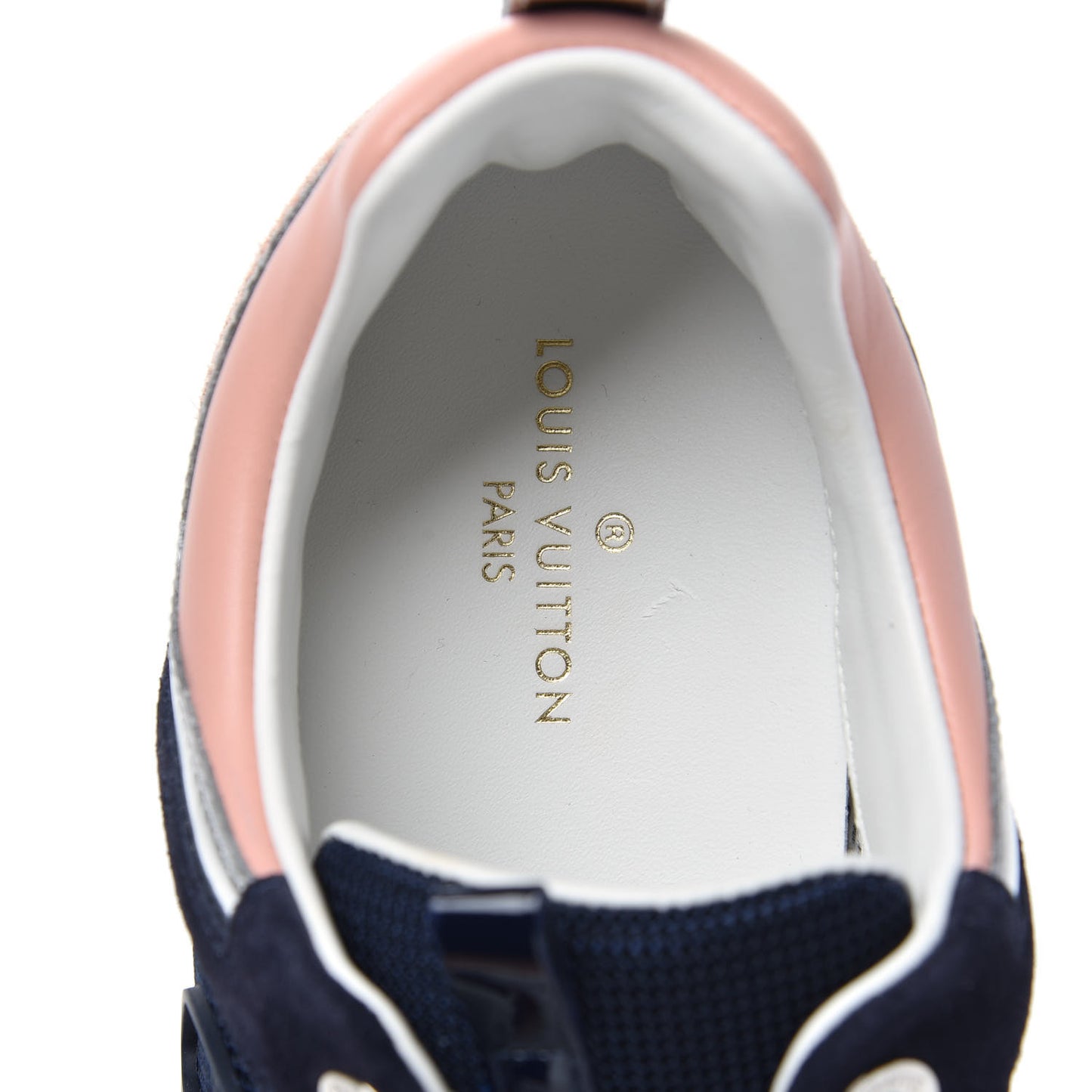 Suede Calfskin Run Away Sneakers 37.5 Blue Pink White