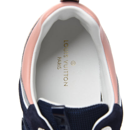 Louis Vuitton Suede Calfskin Run Away Sneakers 37.5 Blue Pink White 6 of 9