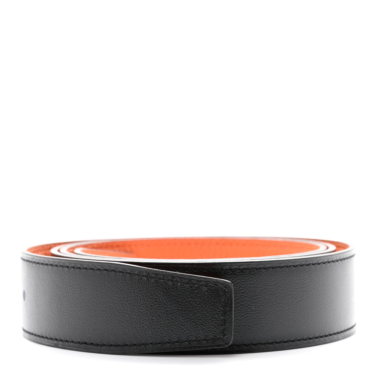 Hermes Swift Togo 32mm Belt Strap 95 Black Orange 1 of 5