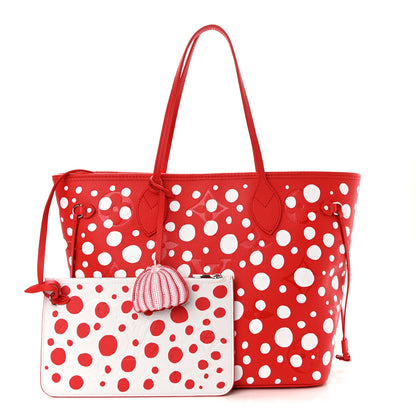 Louis Vuitton LV X YK Empreinte Infinity Dots Neverfull MM Rouge White 1 of 11