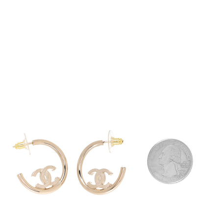 Chanel CC Hoop Earrings Gold 2 of 5