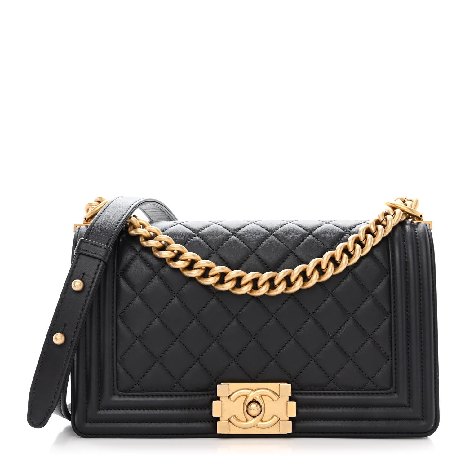 Chanel Calfskin Quilted Medium Boy Flap Black 1 of 11