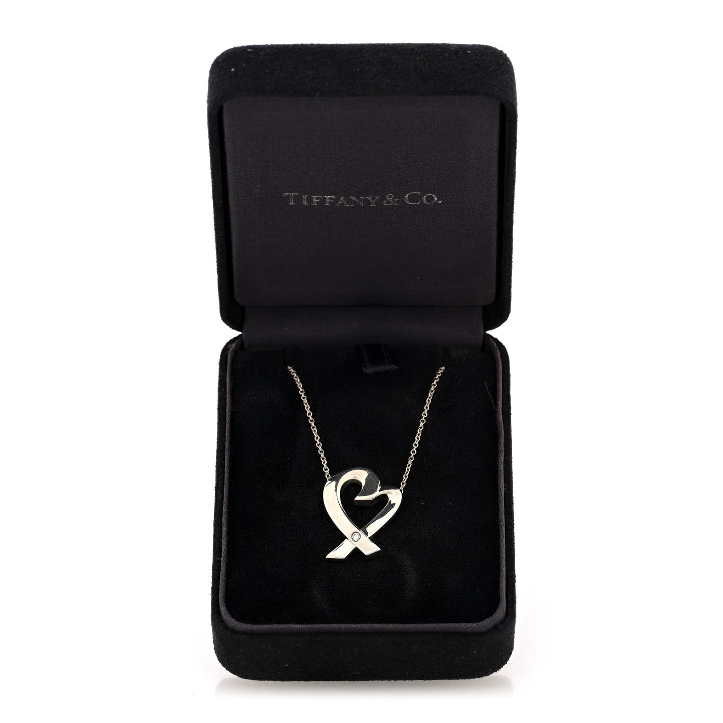 Sterling Silver Diamond Paloma Picasso Loving Heart Necklace