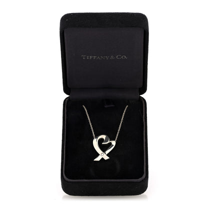 Tiffany Sterling Silver Diamond Paloma Picasso Loving Heart Necklace 6 of 6