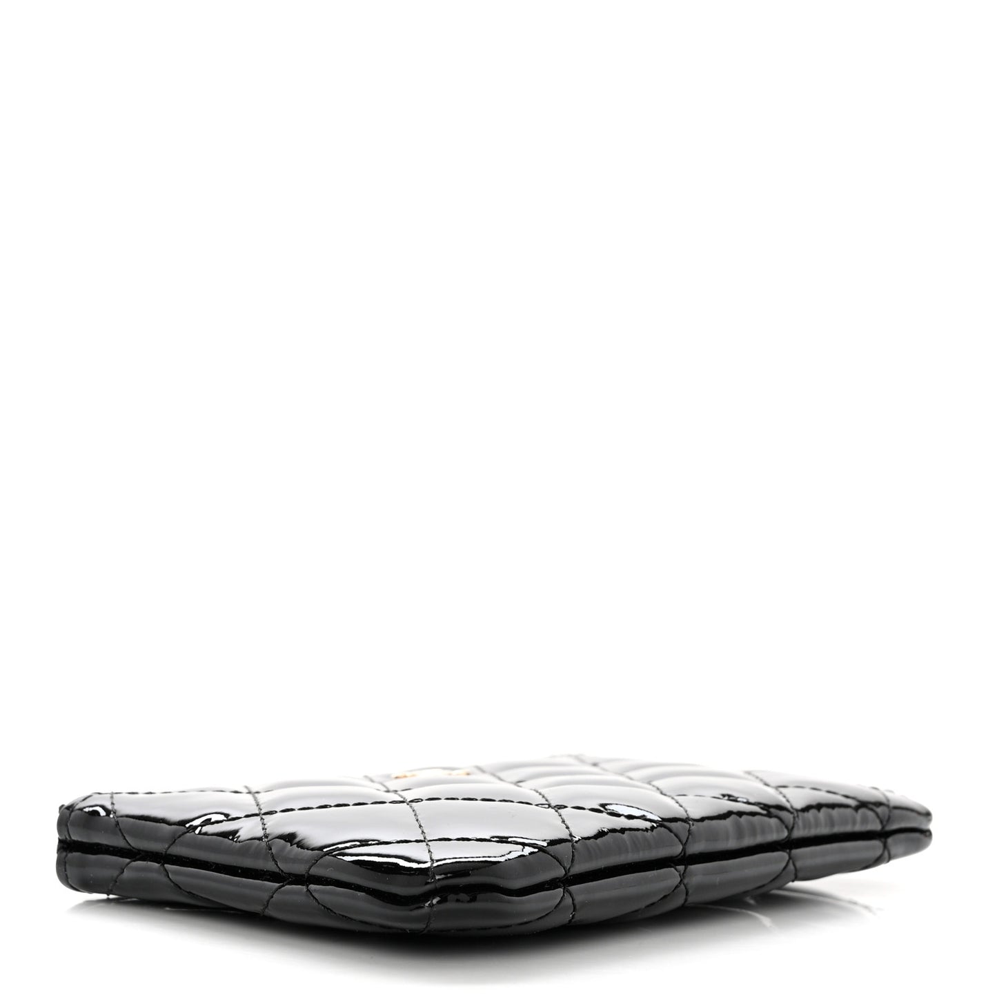 Patent Quilted Small Cosmetic Case Black