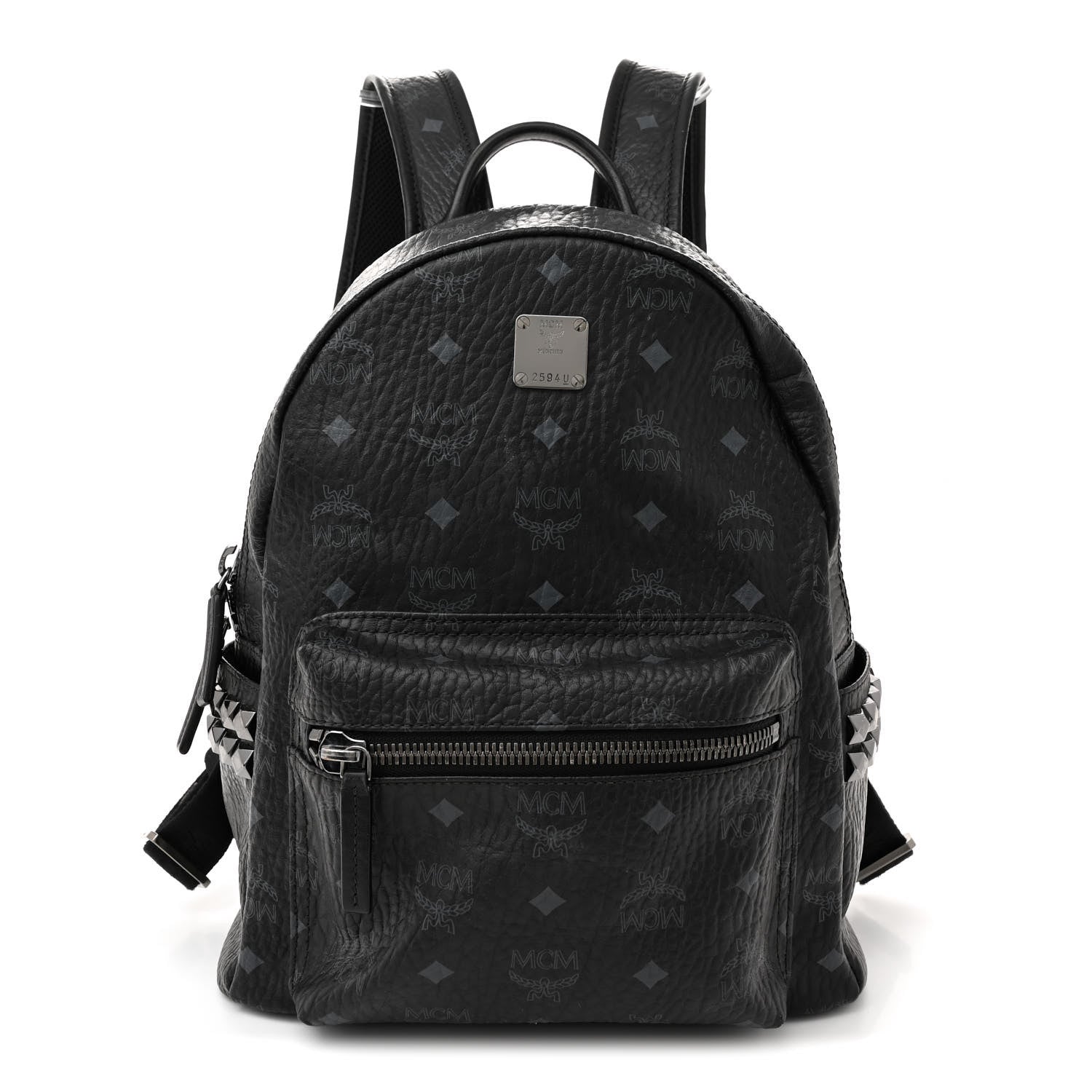 MCM Visetos Small Side Stud Stark Backpack Black 1 of 16