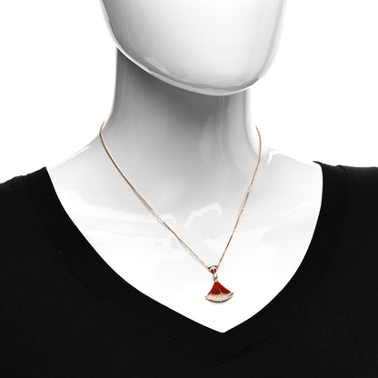 Bulgari 18K Rose Gold Diamond Carnelian Large Divas' Dream Pendant Necklace 2 of 4