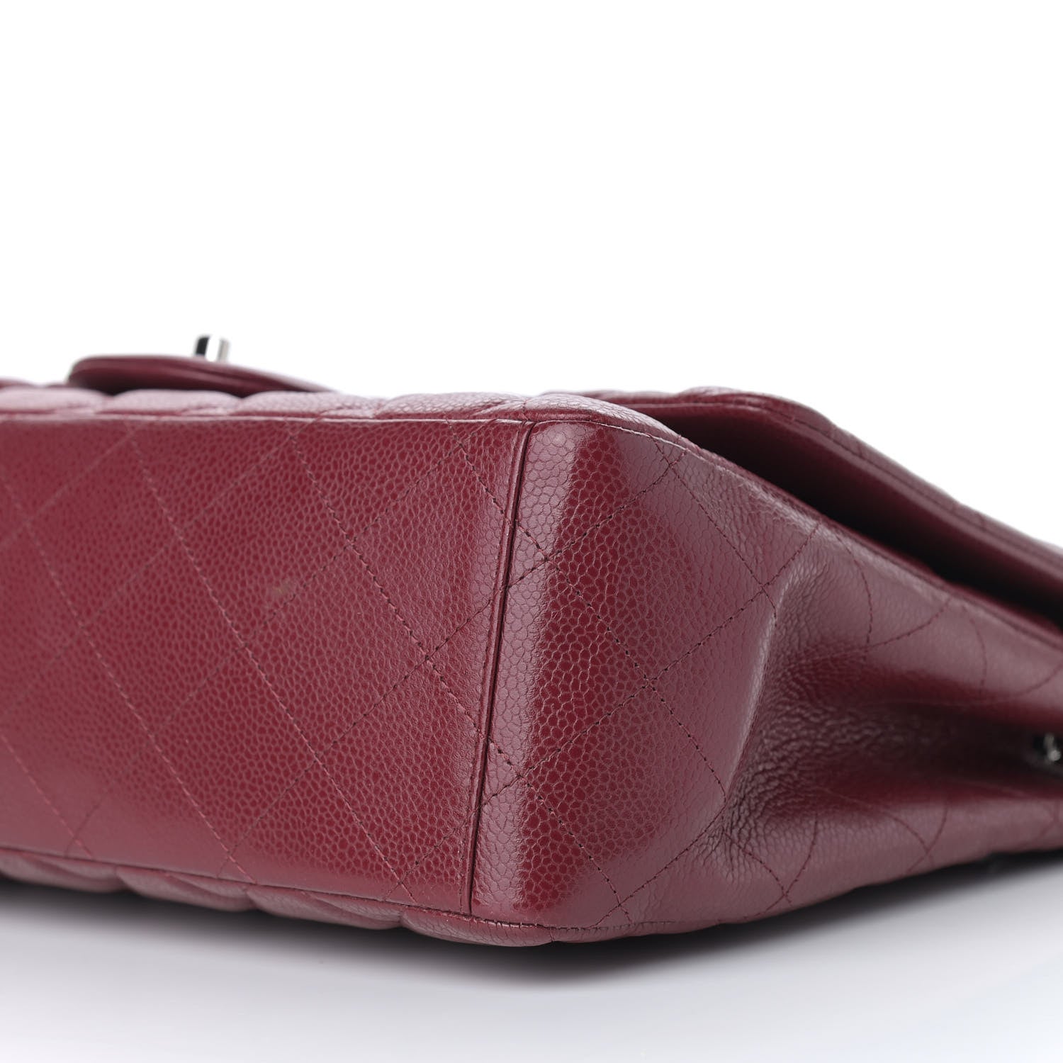 Chanel Caviar Quilted Maxi Single Flap Dark Red 8 of 11