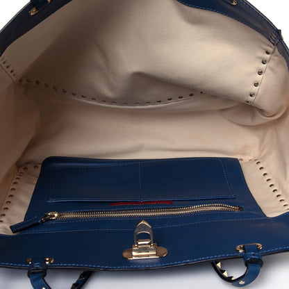 Valentino Garavani Vitello Medium Rockstud Tote Peacock 8 of 18