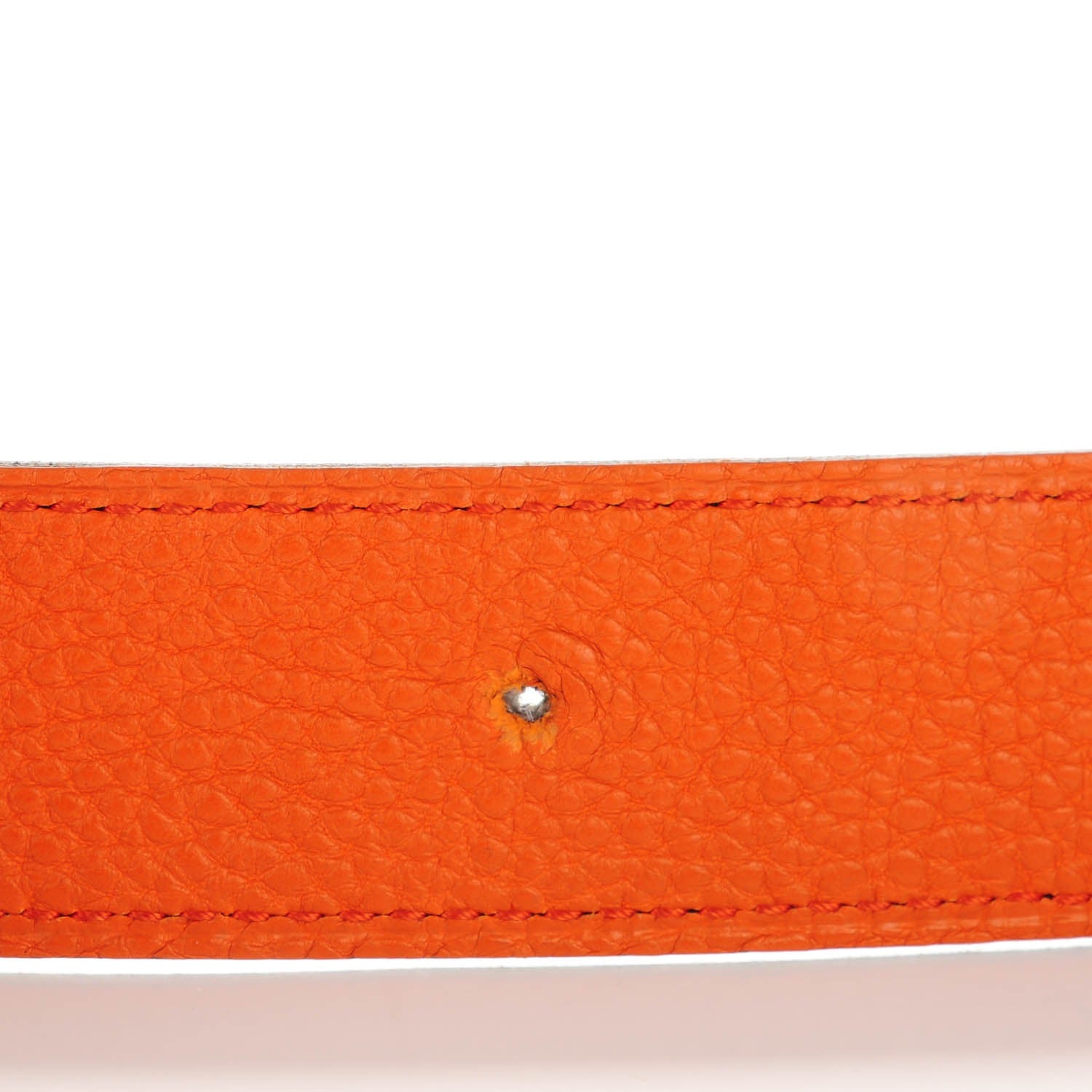Hermes Box Togo 32mm H Belt 85 Black Orange 6 of 8