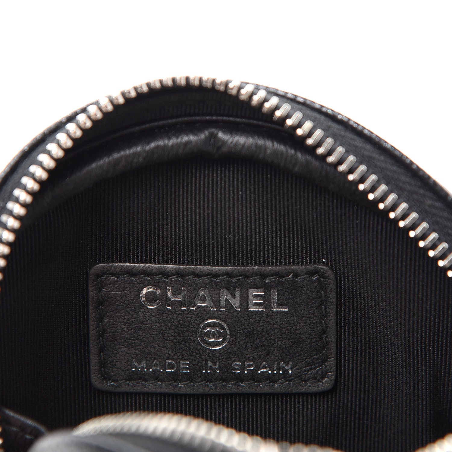Chanel Iridescent Caviar Quilted Zip Around Classic Coin Purse Black 6 of 8