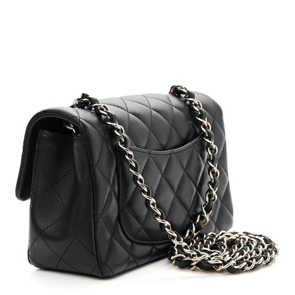 Chanel Lambskin Quilted Mini Rectangular Flap Black 3 of 9