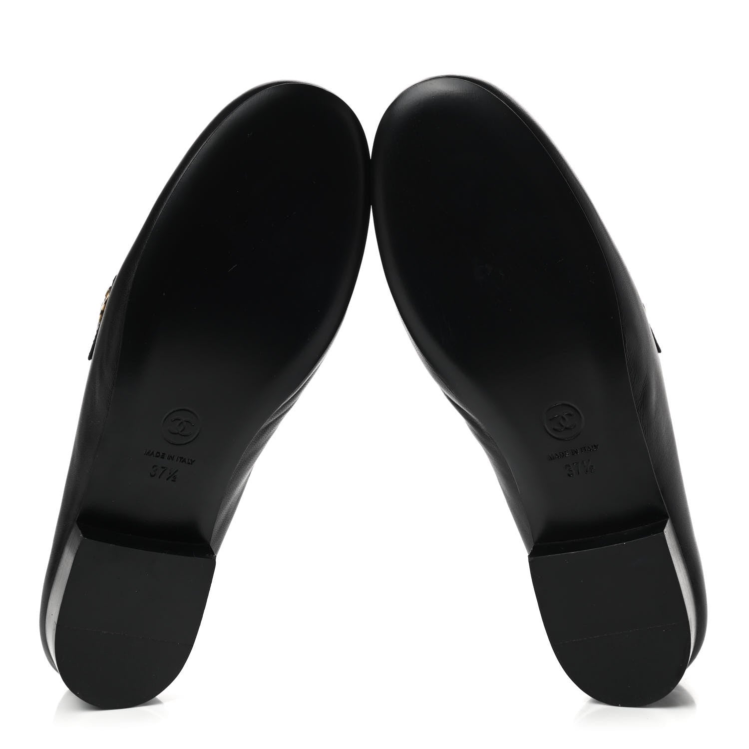 Chanel Lambskin CC Braided Chain Loafers 37.5 Black 5 of 12