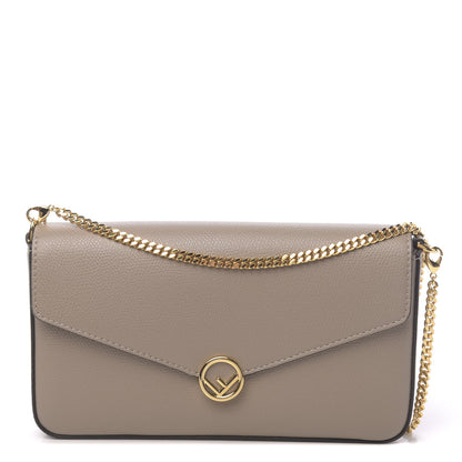 Fendi Vitello Cruise F is Fendi Envelope Wallet on Chain with Pouches Tortora 1 of 10