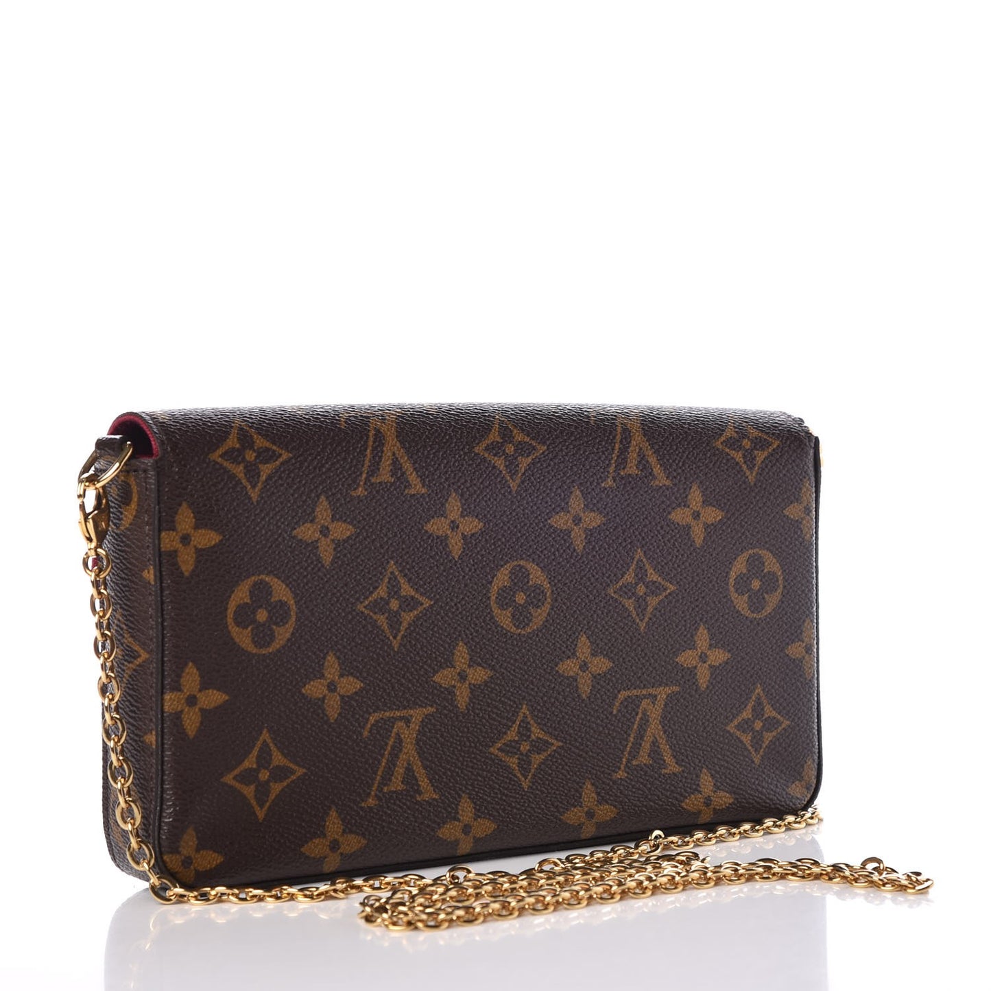 Monogram Pochette Felicie Chain Wallet Fuchsia