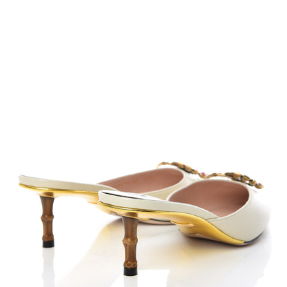 Gucci Malaga Kid Crystal GG Unia Mules 39 Vintage White 4 of 9
