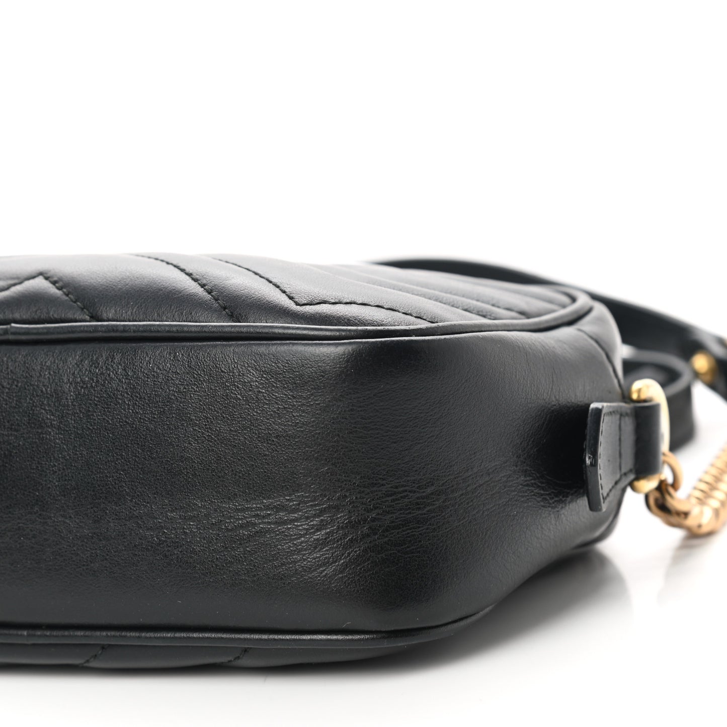 Calfskin Matelasse Mini GG Marmont Chain Shoulder Bag Black