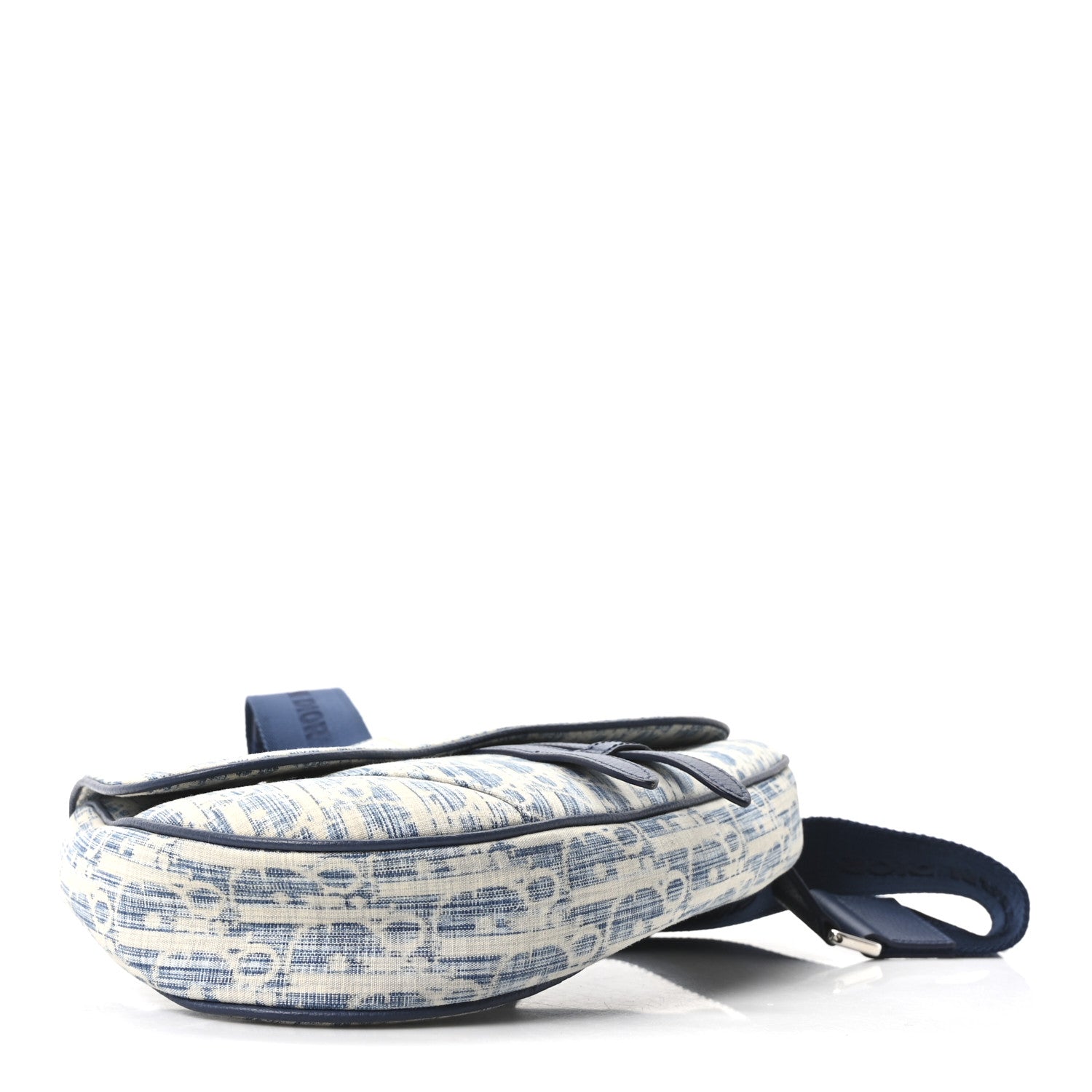 Christian Dior Denim Jacquard Oblique Kasuri Mens Saddle Bag Kasuri Blue White 3 of 9