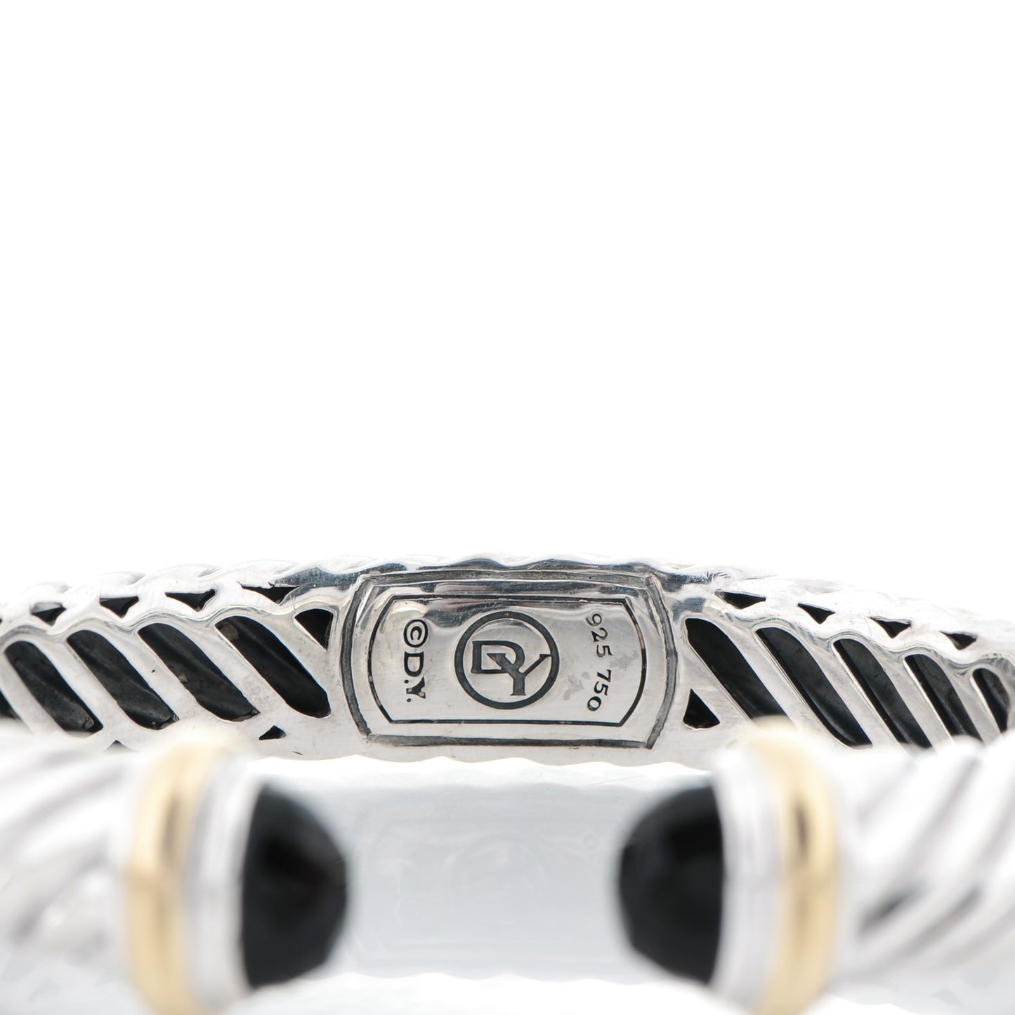 Sterling Silver 18K Yellow Gold Black Onyx 10mm Waverly Bracelet