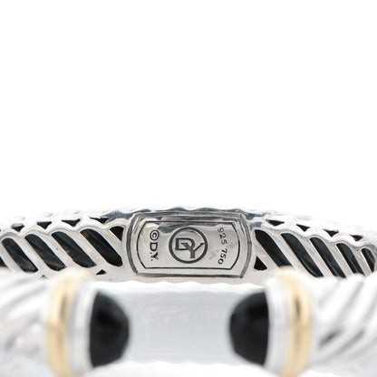 David Yurman Sterling Silver 18K Yellow Gold Black Onyx 10mm Waverly Bracelet 4 of 5