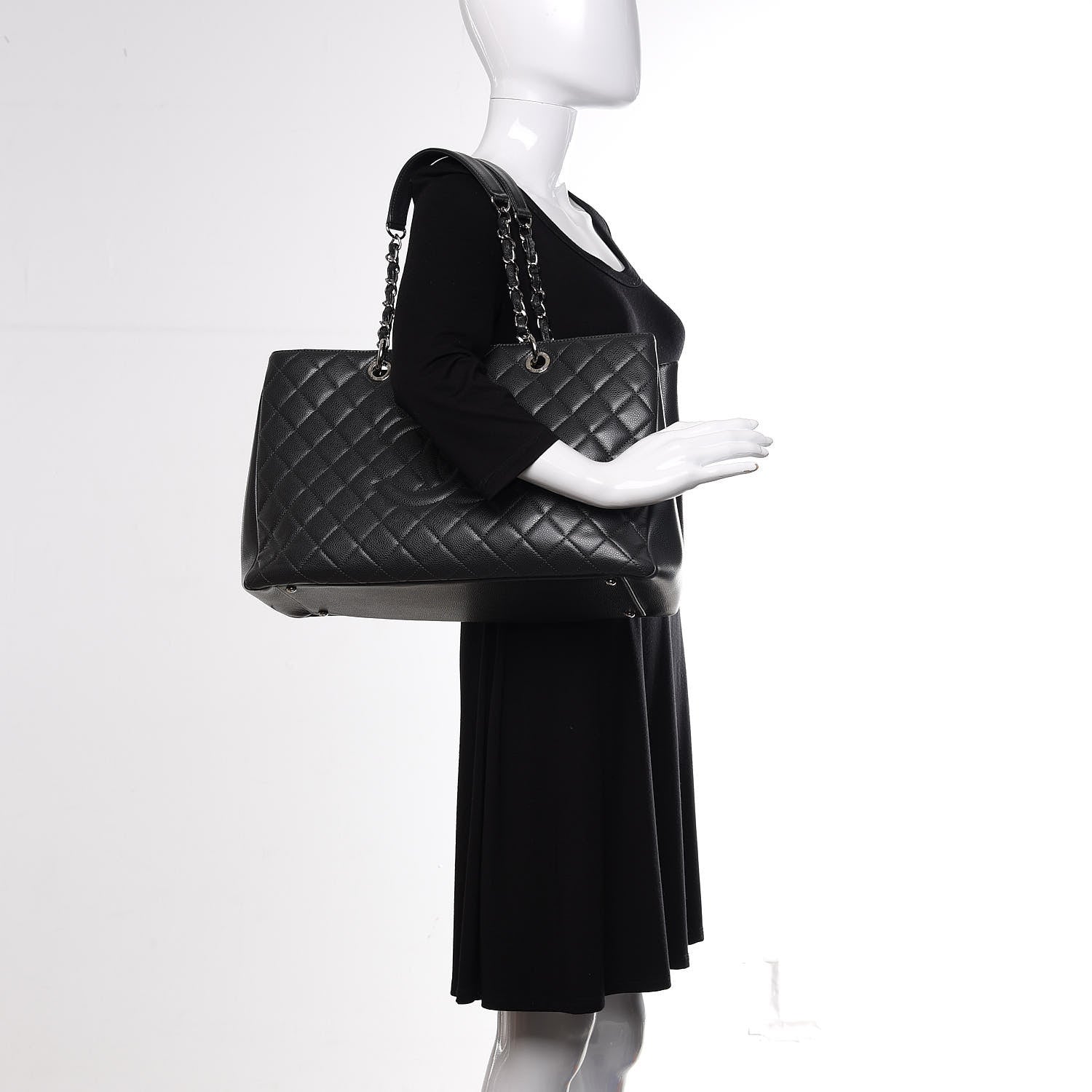 Chanel Caviar Quilted XL Grand Shopping Tote GST Dark Grey 2 of 15