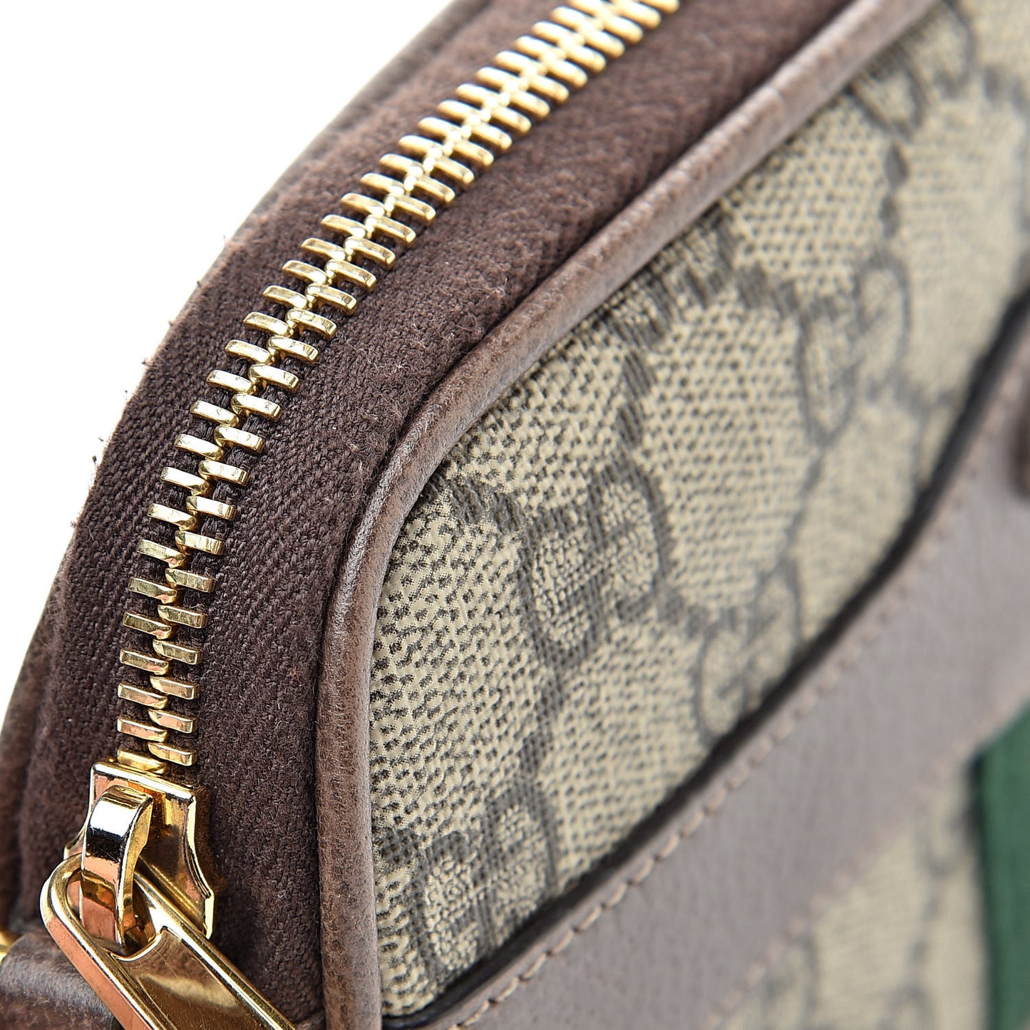 GG Supreme Monogram Ophidia Phone Case Wristlet Brown