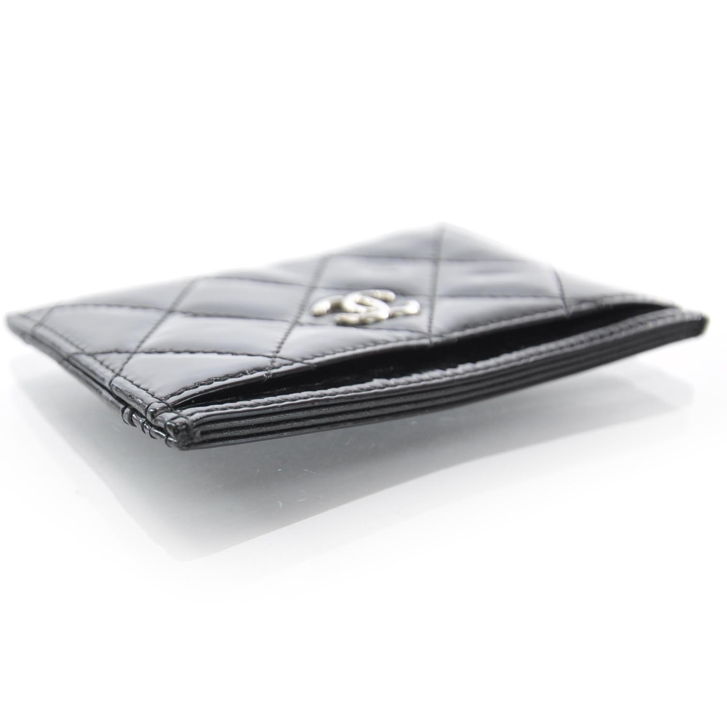 Chanel Patent Quilted Card Holder Black 5 of 8