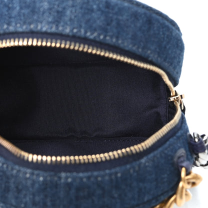 Chanel Denim Quilted Chanel 19 Round Clutch With Chain Blue 4 of 4