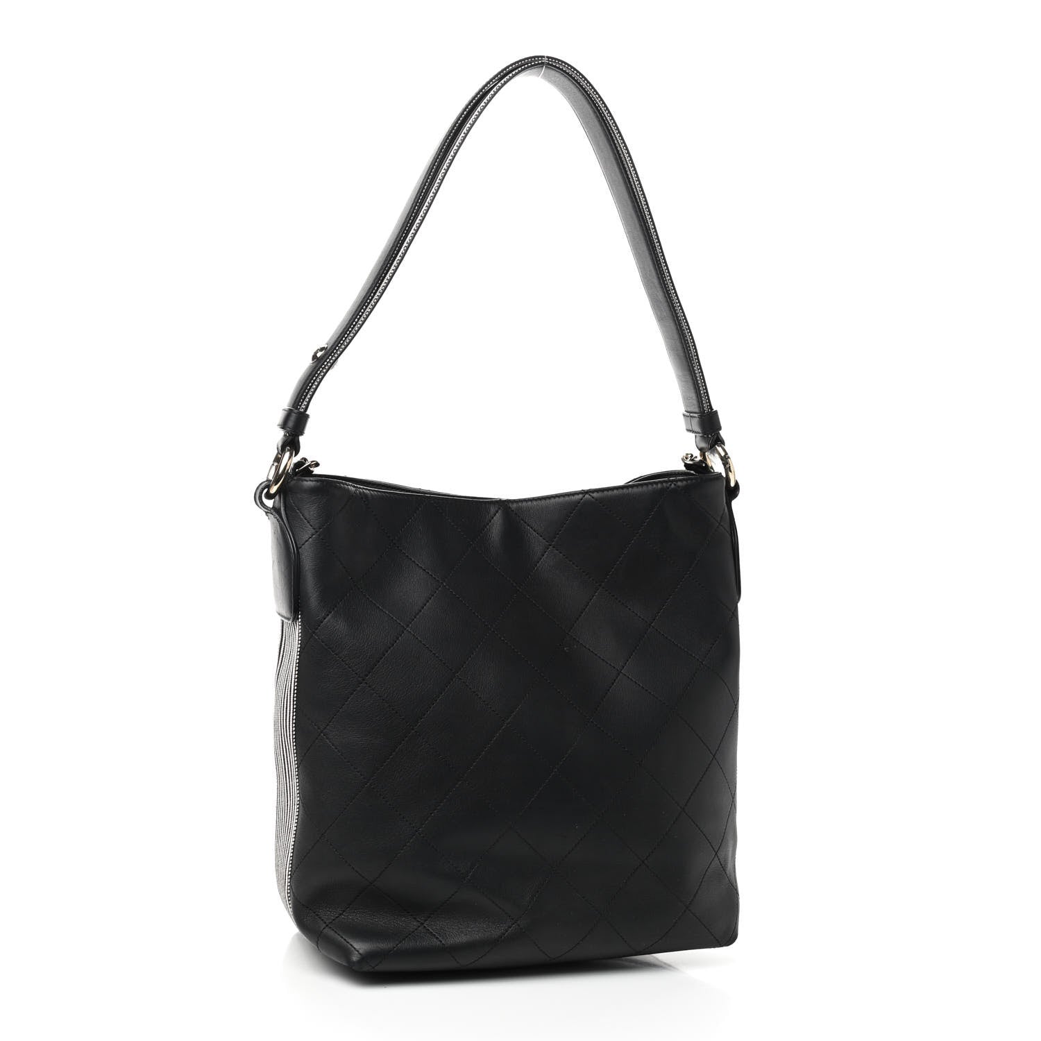 Chanel Calfskin Stitched Over & Over Hobo Black 3 of 9