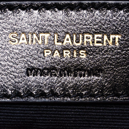 Saint Laurent Boucle Tweed Quilted Toy Loulou Puffer Monogram Chain Satchel Magenta 6 of 12