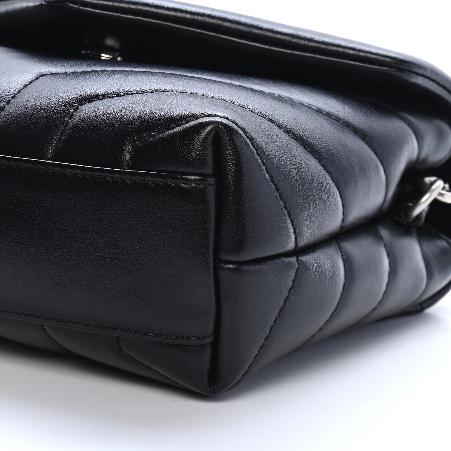 Saint Laurent Calfskin Y Quilted Monogram Toy Loulou Crossbody Bag Black 9 of 9